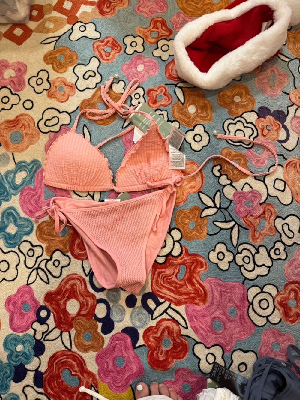 H & M pink triangle bikini